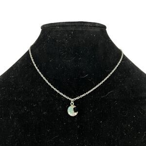 Unbranded Celestial Moon Pendant Necklace  Silver Tone Chain With Crescent Charm